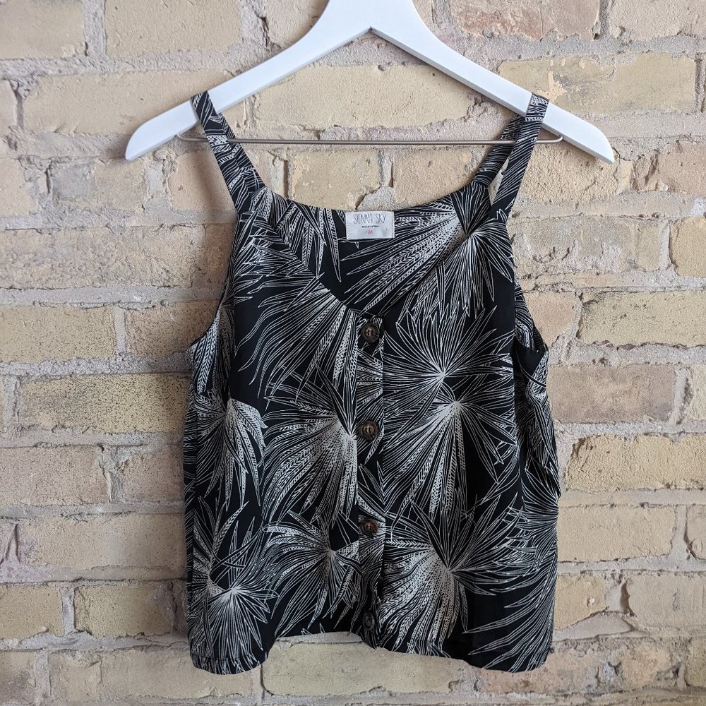 Black & White Palm Tree Tank Top